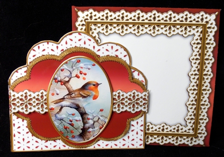 Red Robin 1 Anglaise Scalloped 3D Decoupage Card Kit by Susan Mehlbaum