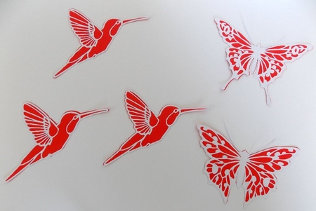 4 Butterflies And Humming Bird by Susan Mehlbaum