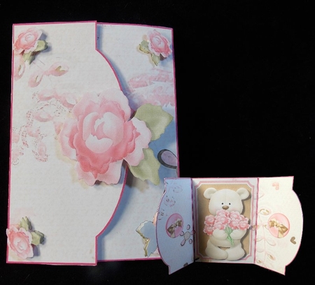 Teddy with Flowers 4 - Mini Gatefold by Susan Mehlbaum