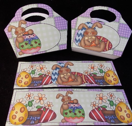Chocolate Easter Bunny Basket with Topper/bookmark 4 by Susan Mehlbaum