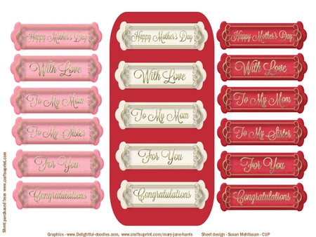 8 Cardstock Textured Sentiment Tags - Cu4cu by Susan Mehlbaum