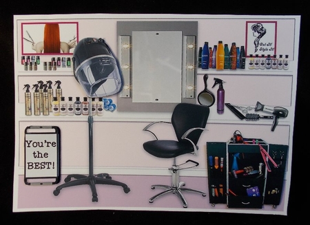 A4 Ladies Hairdressing Salon Card Topper by Susan Mehlbaum