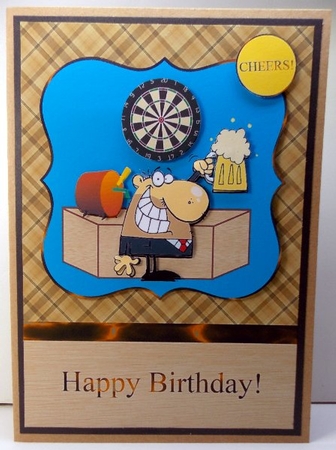 Cheers - Beer Themed Card Front & Decoupage by Susan Mehlbaum