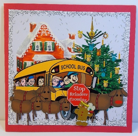 School Happy Holidays Christmas Quick Card Topper by Susan Mehlbaum