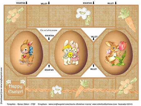Vintage Easter Bunny Eggs Set 1 by Susan Mehlbaum