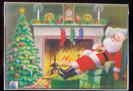 Snoozing Santa Gift Box by Susan Mehlbaum