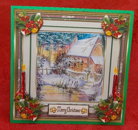A Snowy Cottage 8x8ins Mini Kit by Susan Mehlbaum