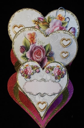 Triple Easel Heart Shaped Card by Susan Mehlbaum