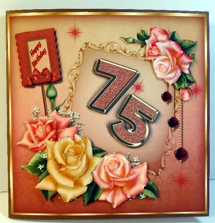 75th Birthday with Roses Mini Kit by Susan Mehlbaum