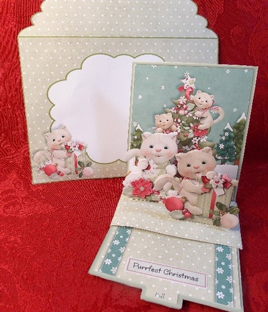 Purrfect Christmas Pop Up Slider Card Kit by Susan Mehlbaum