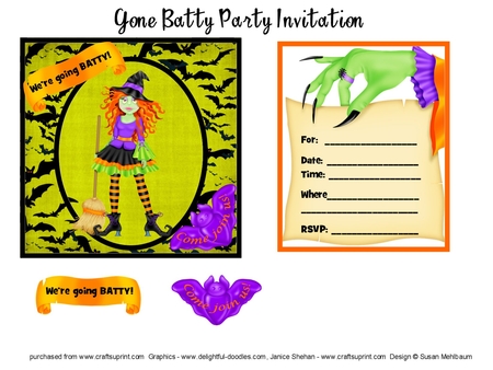 HALLOWEEN GONE BATTY 2 BACKGROUNDS SCRAPBOOKING CARD MAKING by Susan Mehlbaum