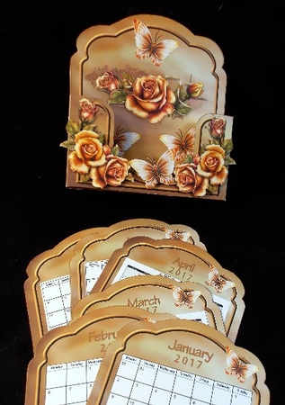 2017 Copper Rose Calendar Set Kit by Susan Mehlbaum
