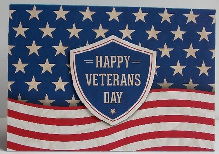 Veterans Day / Remembrance USA card front / topper by Susan Mehlbaum