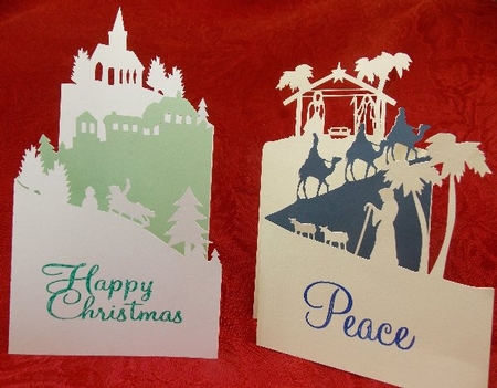 Trifold Christmas cards by Susan Mehlbaum