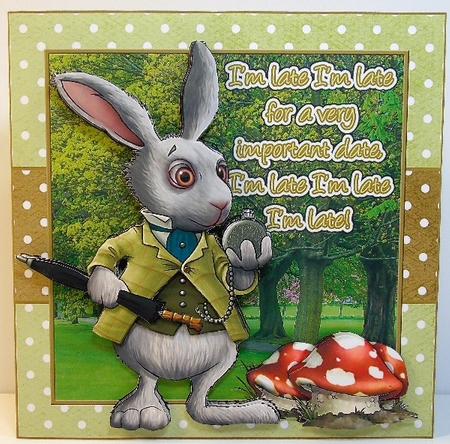 White Rabbit Belated Card Kit by Susan Mehlbaum