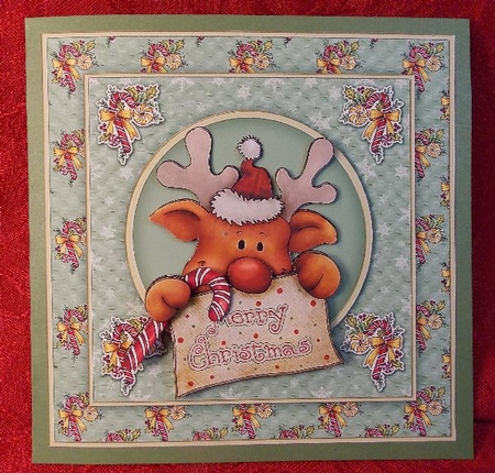 Rudolph Reindeer Cardfront/Topper by Susan Mehlbaum