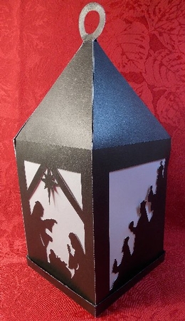 Christmas Nativity Model lantern  - machine or handcut  by Susan Mehlbaum