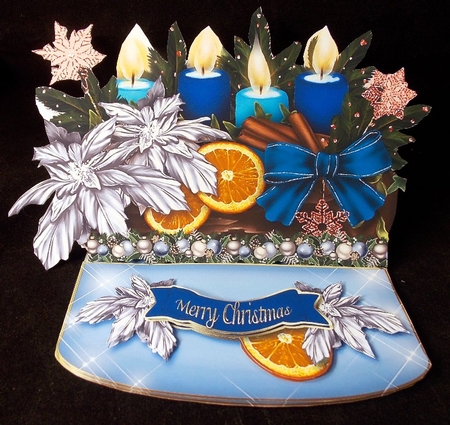 Christmas Candles Silver and Blue by Susan Mehlbaum