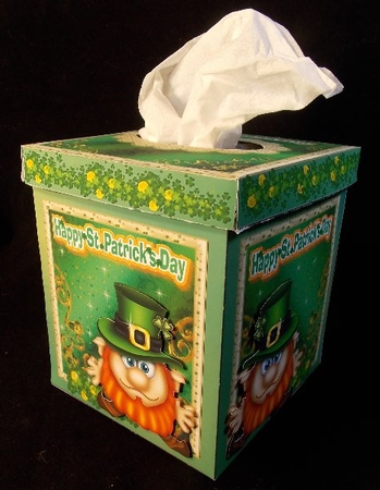 TISSUE BOX COVER - LEPRECHAUN by Susan Mehlbaum