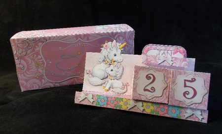 UNICORNS 3D CUBE PERPETUAL CALENDAR by Susan Mehlbaum
