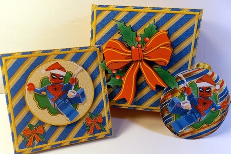 3D Bauble Card And Gift Box Christmas Lego 4 by Susan Mehlbaum