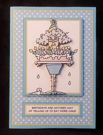 Stella - Print Cut Fold - Birthdays Are Natures Way (Blue/Yellow) by Susan Mehlbaum