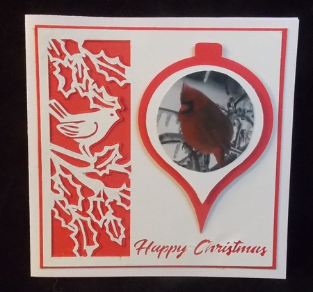 Christmas robin and bauble topper by Susan Mehlbaum