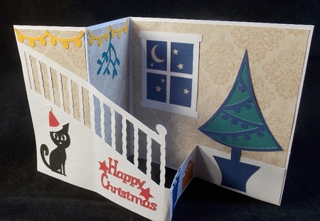 Christmas Stairs Z Fold Card by Susan Mehlbaum