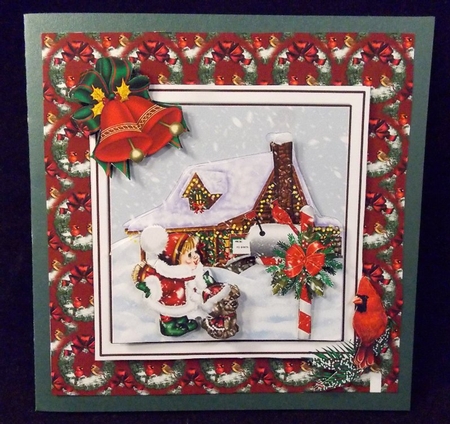 Snowy Mailbox Scene 7.5x7.5 Card Front Minikit by Susan Mehlbaum