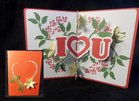 I Heart U Valentine Pop Up Card by Susan Mehlbaum