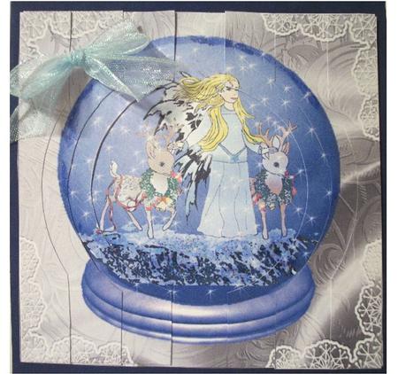 Christmas Fairy Snowglobe Circle Stacker Card by Susan Mehlbaum