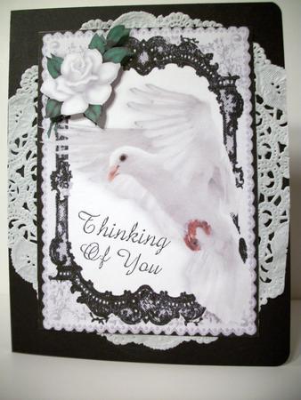 With Sympathy, Thinking of You, Dove in Flight A4 by Susan Mehlbaum