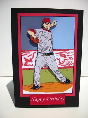 Baseball Pitcher (red Cap) - Decoupage by Susan Mehlbaum