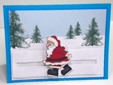 Skating Santa Pennyslider by Susan Mehlbaum