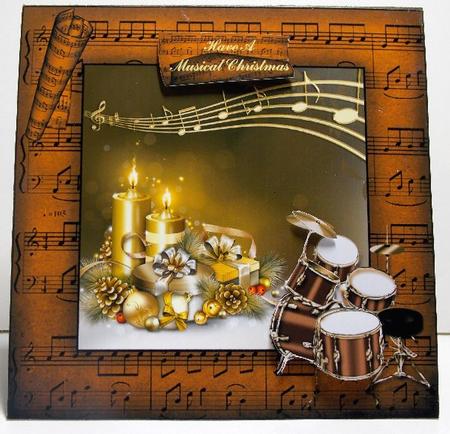 Have a Musical Christmas Drum Card Topper by Susan Mehlbaum