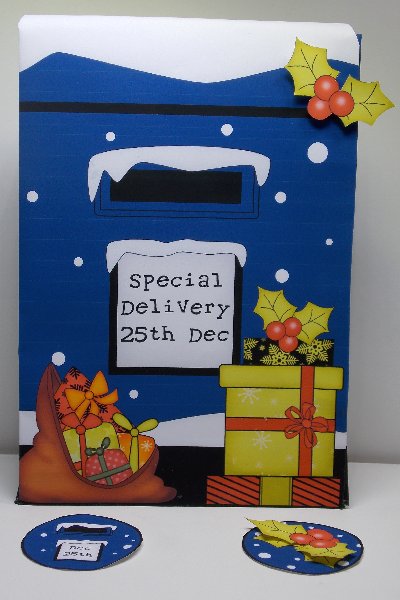 3D Christmas Postbox Gift Bag Mini Kit by Susan Mehlbaum