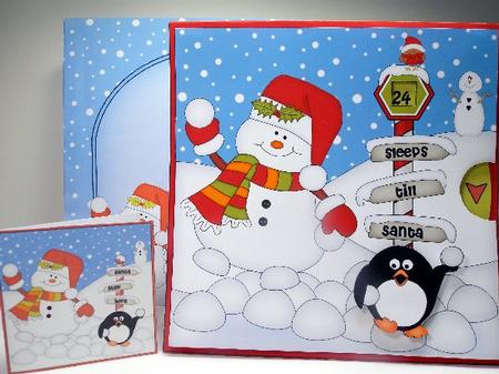 3D Xmas Snowman Sleeps Till Santa Animated Card by Susan Mehlbaum