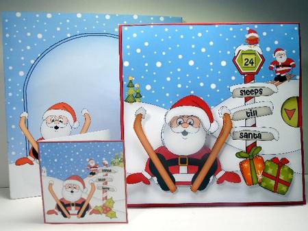 3D Xmas Oops Santa Sleeps Till Santa Animated Card by Susan Mehlbaum