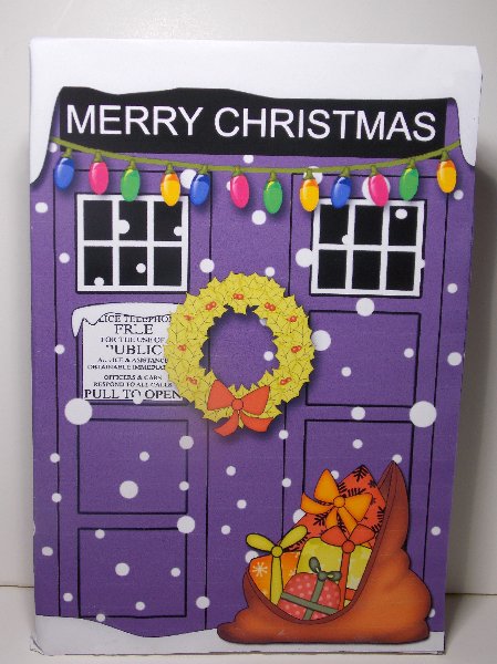 3D Christmas Police Box Gift Bag Mini Kit by Susan Mehlbaum