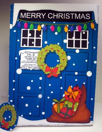 3D Christmas Police Box Gift Bag Mini Kit by Susan Mehlbaum