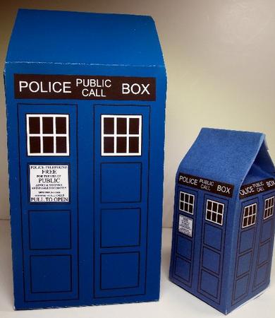 3D Police Box Milk Carton Treat Boxes by Susan Mehlbaum