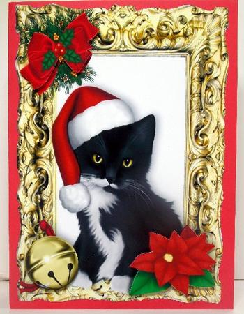 Cute Kitty Claws with Bows in Gold Frame Toppers by Susan Mehlbaum