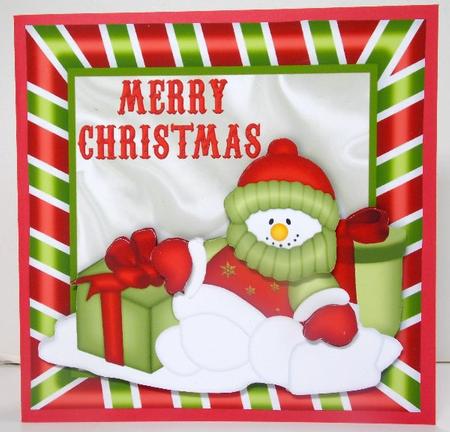 Snowman Sitting on Snowballs 8x8 by Susan Mehlbaum