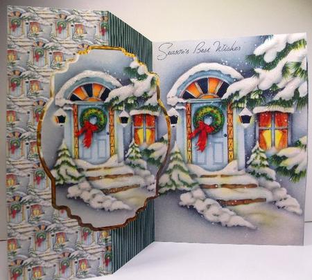 Christmas Welcome Fold Back Card by Susan Mehlbaum