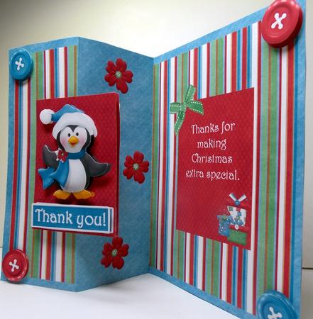 Christmas Thank You Fold Back Card by Susan Mehlbaum