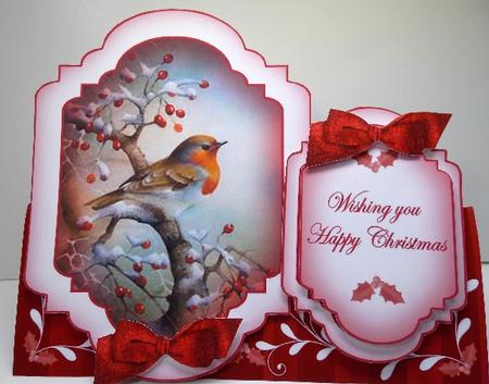 Red Robin Large Fancy Stand Up Card N Envelope Kit by Susan Mehlbaum