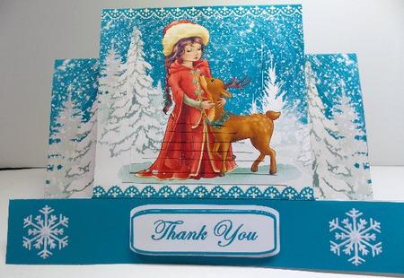 Winter Thanks Side Stepper with Pyramage and Decoupage by Susan Mehlbaum