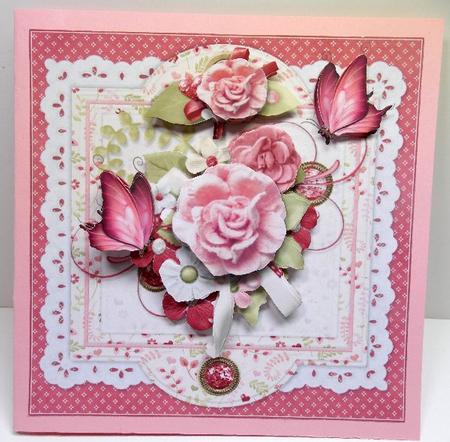 Shabby Chic Vintage Roses and Butterflies Decoupage by Susan Mehlbaum