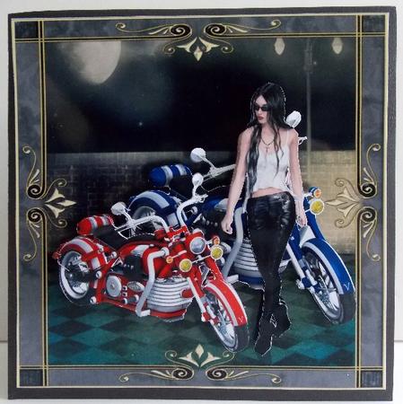 Biker Girl Birthday Card or Special Occasion by Susan Mehlbaum