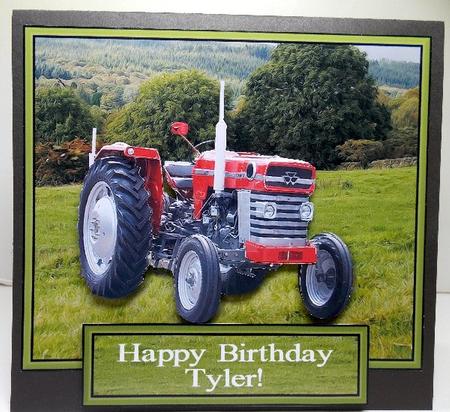 Red Tractor Scene 3D Decoupage by Susan Mehlbaum